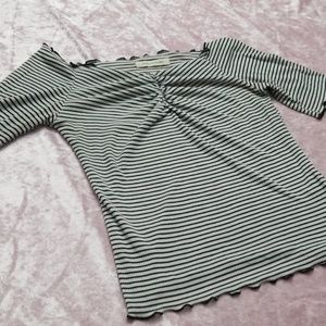 Black and white striped top